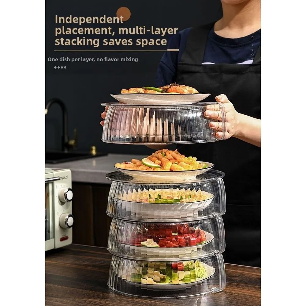 Insulation Microwave Splatter Cover Dustproof Multifunctional Plastic Food Cover Transparent Heat-Resistant Dish Cover