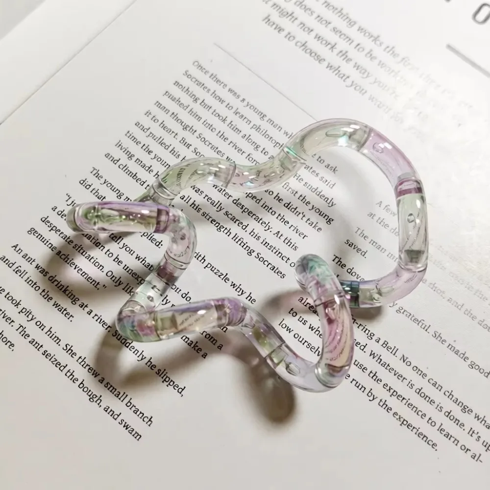 1pcStress Relief Toy Electroplated Twist Rainbow 2026 White Toy for Focus Anxiety Addiction Quitting