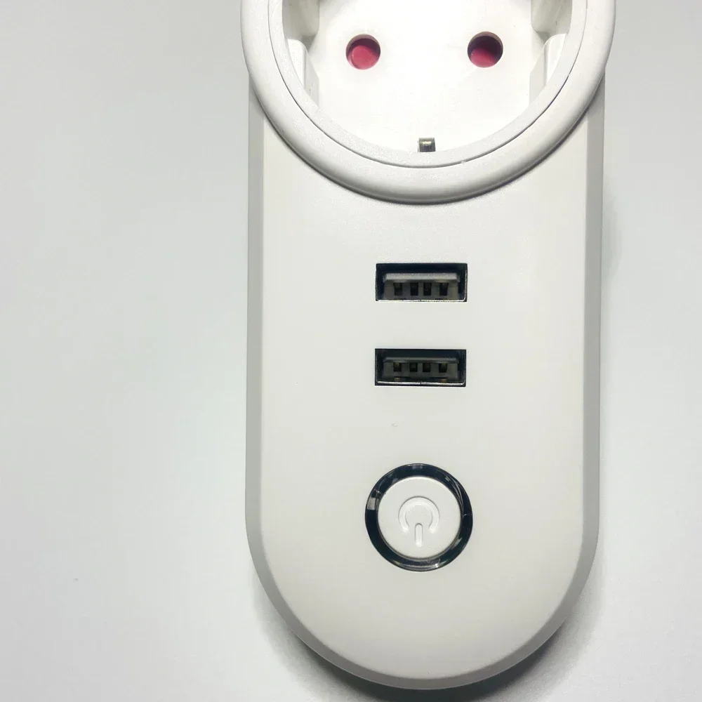 1Pcs Tuya Smart Life App 100-240VAC Wireless 2.4G WiFi Socket General Power Energy Saving With 2A USB Port Eu Type Alexa Google