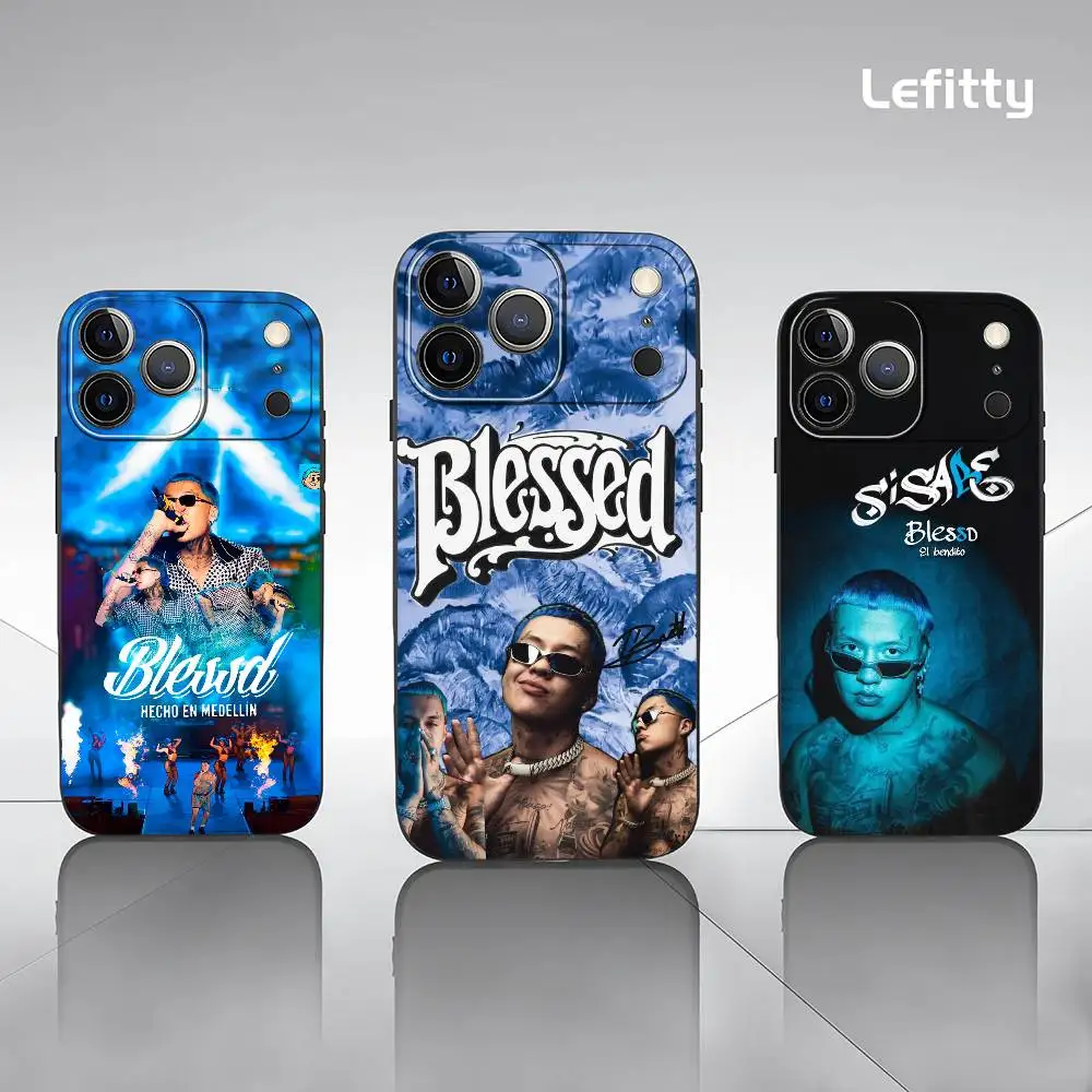 

B-Blessd CantanteS Rap Phone Case For IPhone 17 16 15 14 13 12 11 Pro Max Plus Mini Black Frosted Soft Shell Funda