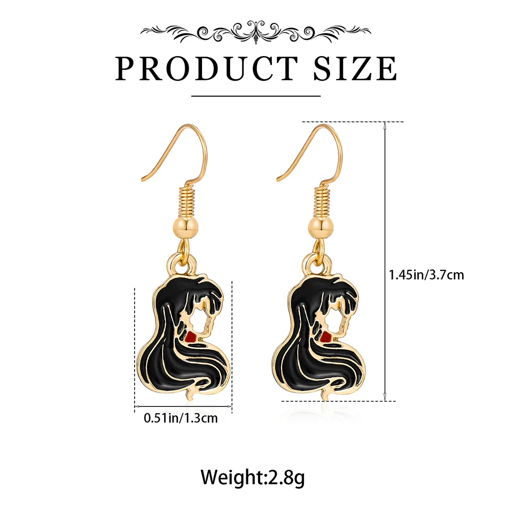 Anime Sailor Mars Drop Earrings Lovely Girly Enamel Pendant Sailor Moon Dangle Ear Ring Jewelry Gifts for Women Girls