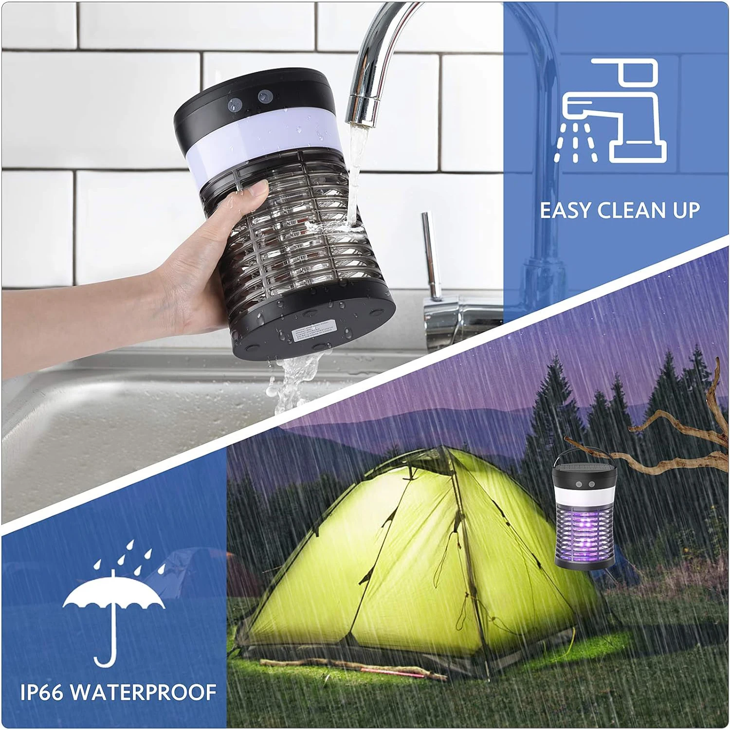 3000V Solar Mosquito Killer with 360° UV & 10H Runtime – USB-C Charging, 3 Lighting Modes, Safe for Kids/Pets, Ideal for Patio, Camping, Garden