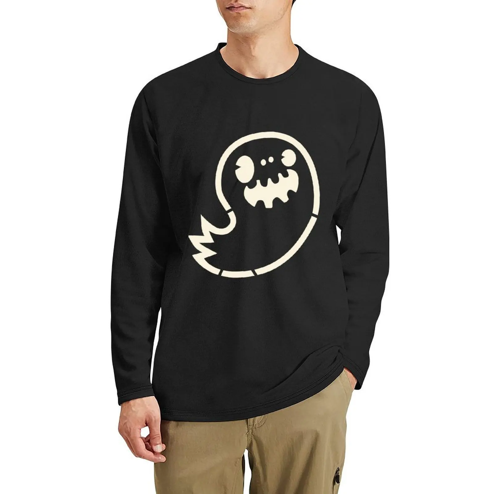 

Ghost Boy Stencil Long T-Shirt boys animal print shirt Aesthetic clothing vintage clothes workout shirts for men