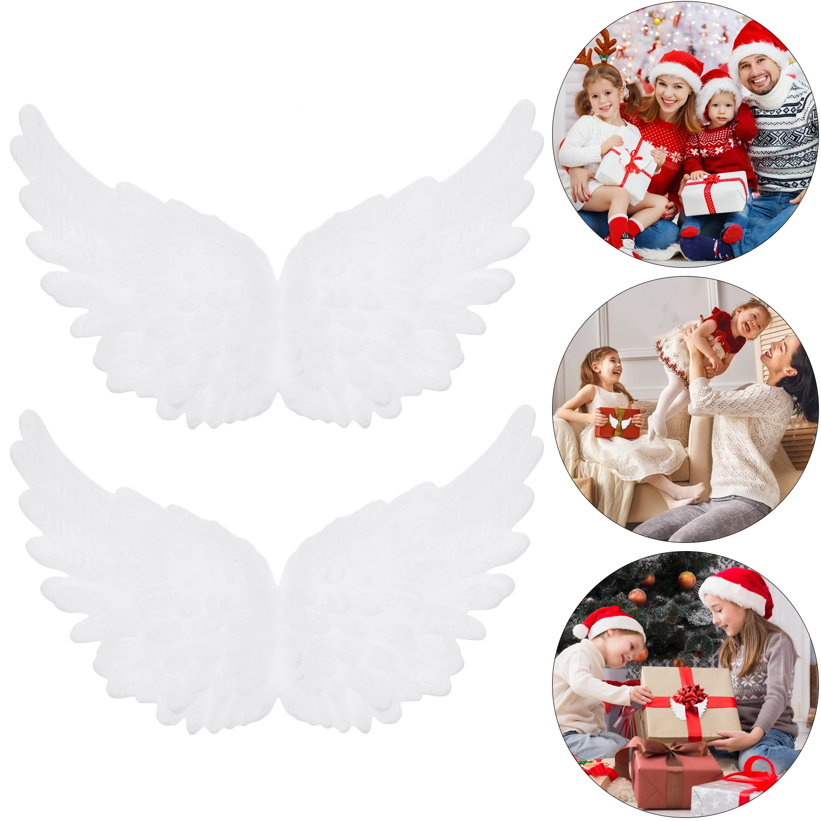 

12pcs Angel Plastic Diy Craft Accessories Unfinished Angel Wings Christmas Ornament Decor Unfinished Props White Durable