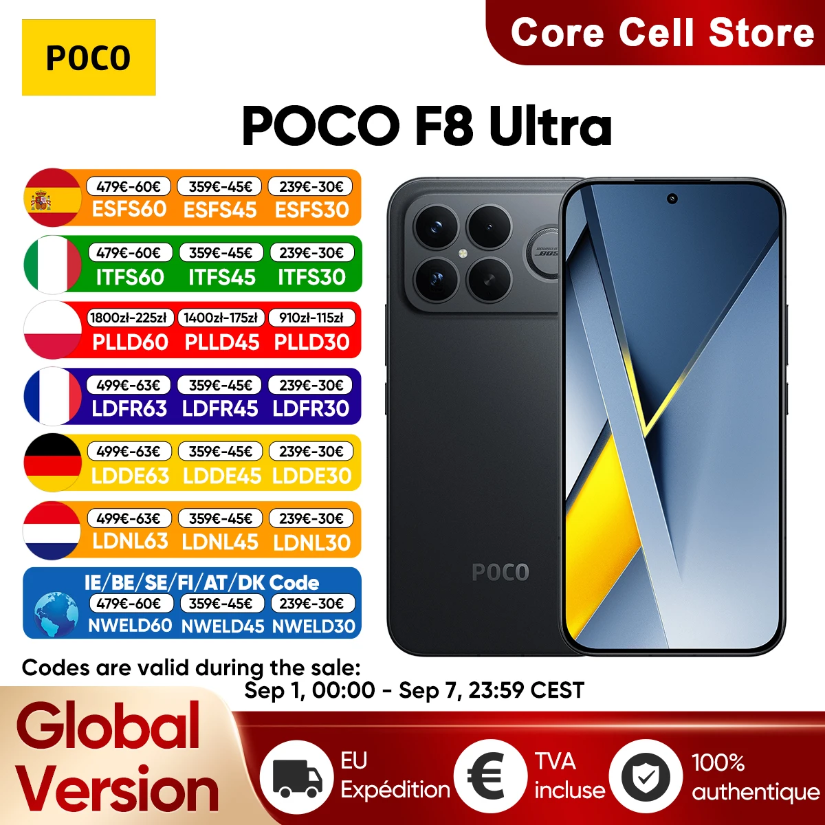 Image of Globale Version Smartphone POCO F8 Ultra 5G Snapdragon ® 8 Elite Gen 5 6,9' Augenschonendes AMOLED-Display 6500mAh 100W HyperCharge NFC