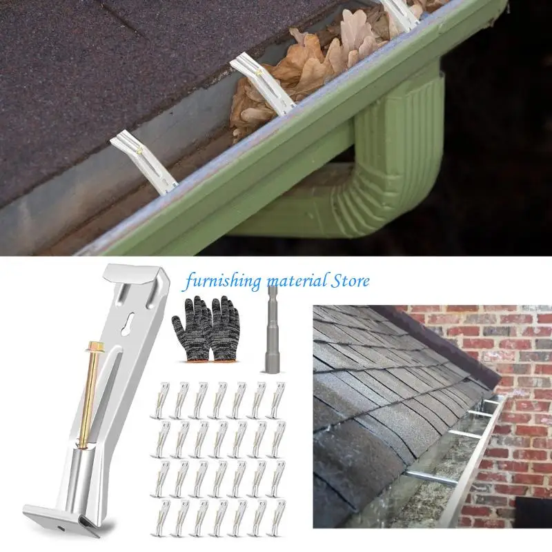Y5GD 28 Pieces Concealed Gutter Hangers 5 Inch Strong Brackets for K Styles Gutters