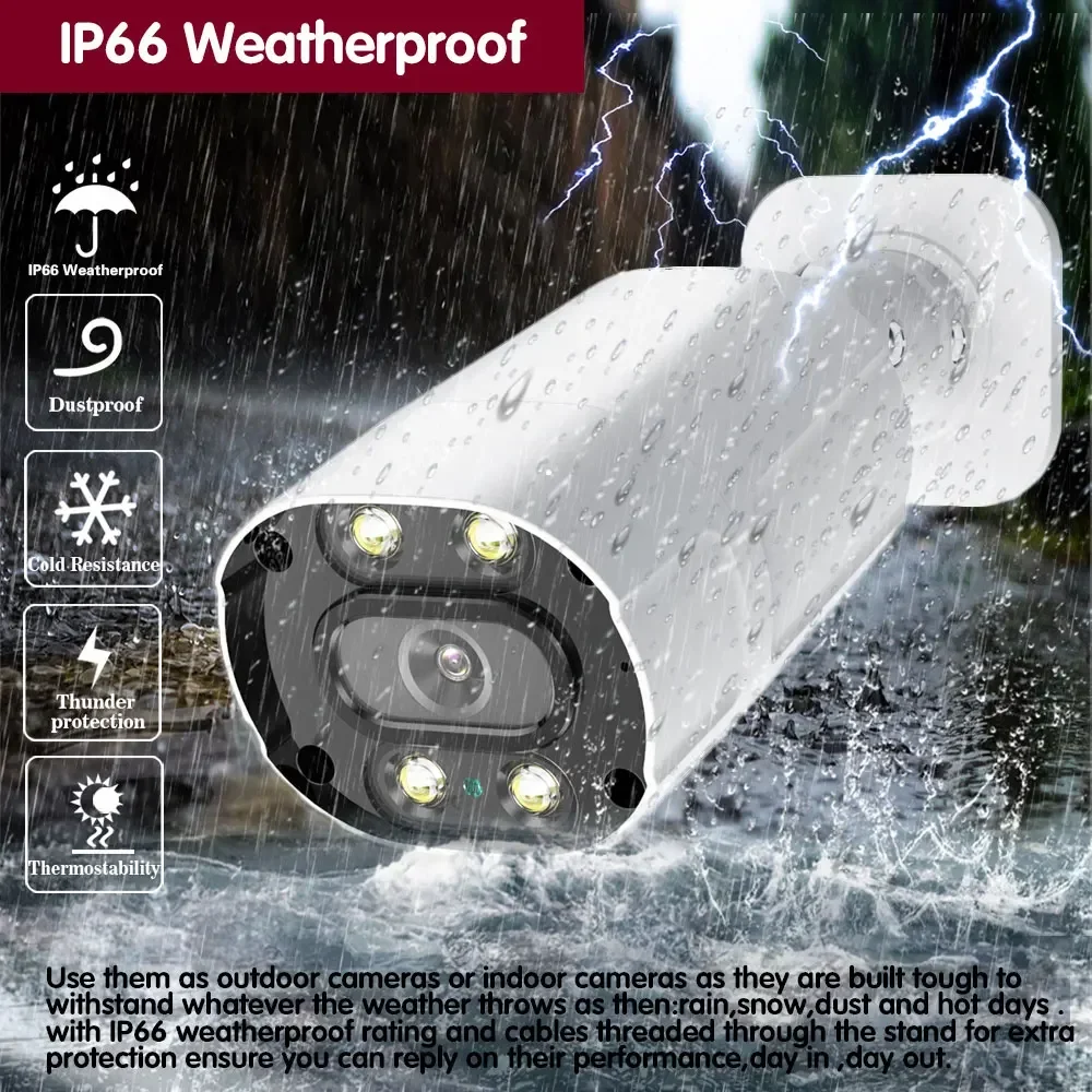CCTV 6MP Smart Life POE IP Security Camera Outdoor Color Night Vision Bullet Camera Video Surveillance System 5MP Tuya Smart - Image 4
