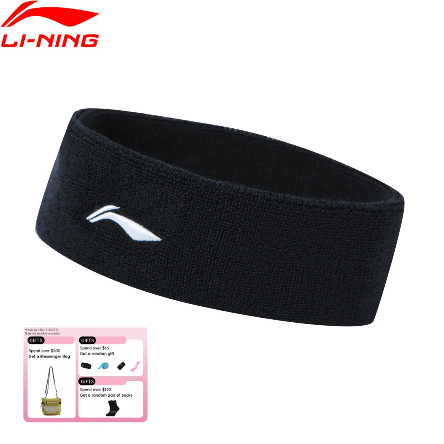

Li-Ning Unisex Sports Headband for Basketball Running Training 21*5.5cm LiNing Men Women Breathable Reflective Sweatband AQAV001