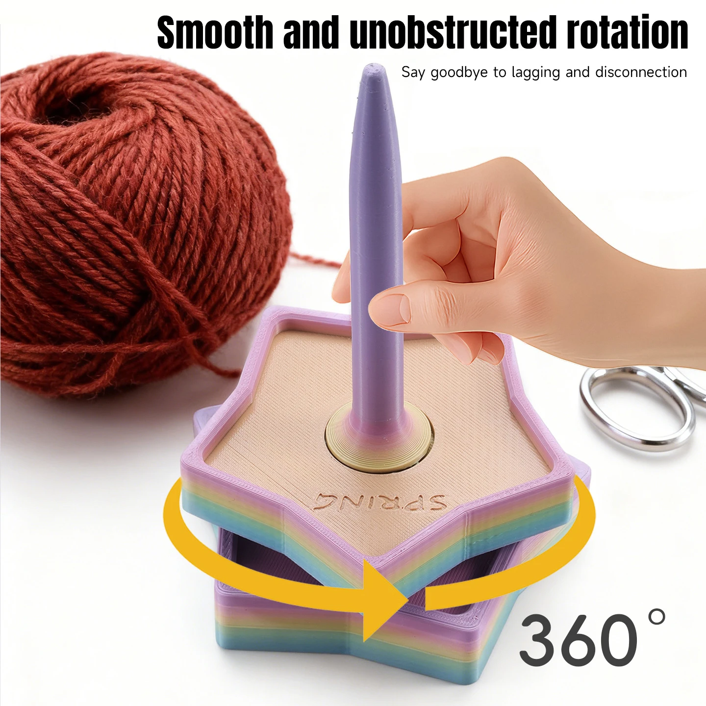 Yarn Holder Dispenser Spinner Vertical Stand Supply Holder for Knitting and Crochet Vertical Spin Is a Spinner