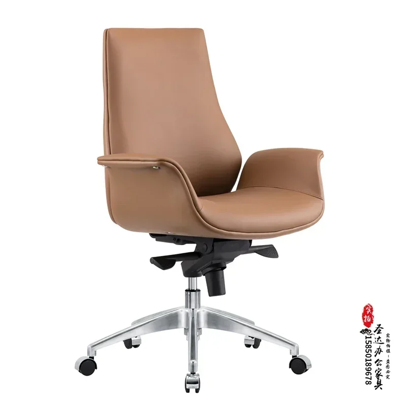 A Comfortable sedentary ergonomic chair, high-end leather bow back front chair meeting boss chair