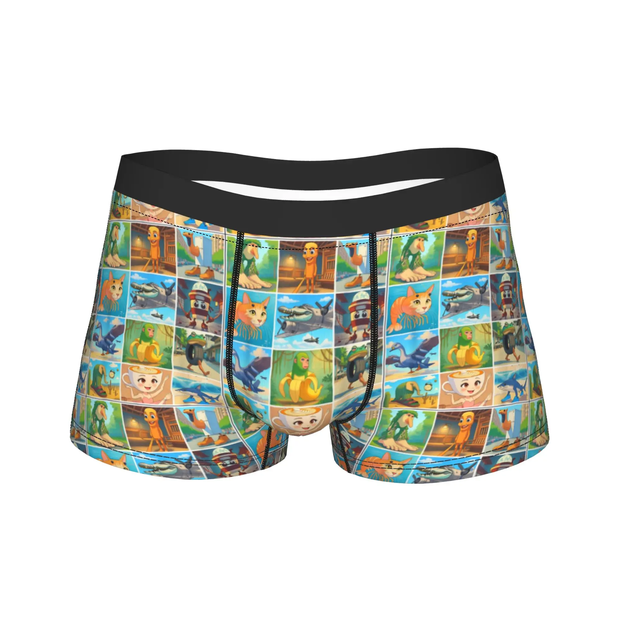 أنواع الملاكم الموضة شخصيات الدماغ الإيطالية السراويل سراويل ملخصات الرجال الملابس الداخلية مضحك ميمي لينة السروال أوم M-XXL