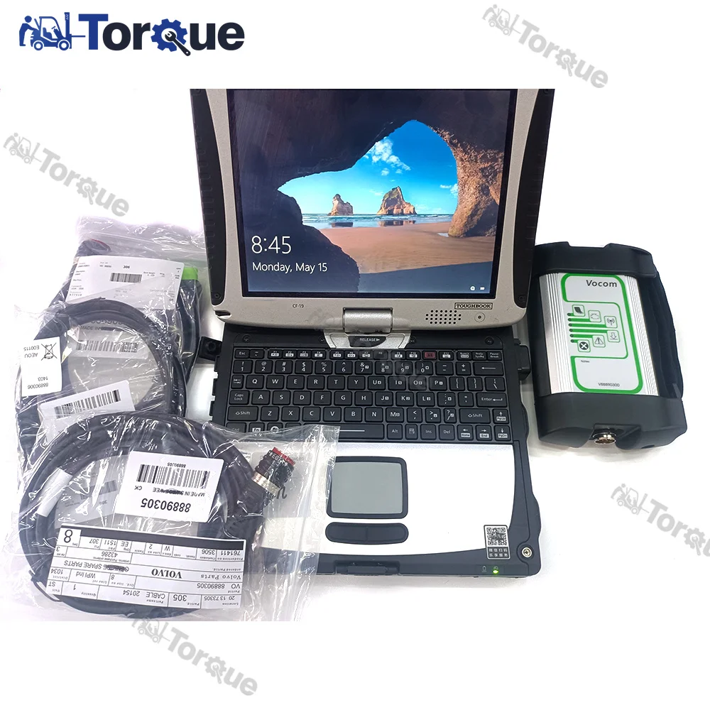 For vocom 88890300 2.8 Tech Tool construction Excavator Truck diagnostic scanner for Renault/UD/Mack+CF19 laptop