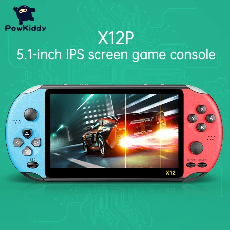 Powkiddy X12p Handheld Game Console 8G 32/64/128 Bit HD Color LCD Screen 3000+ Games Kid Video Retro Portable Game Player on TV