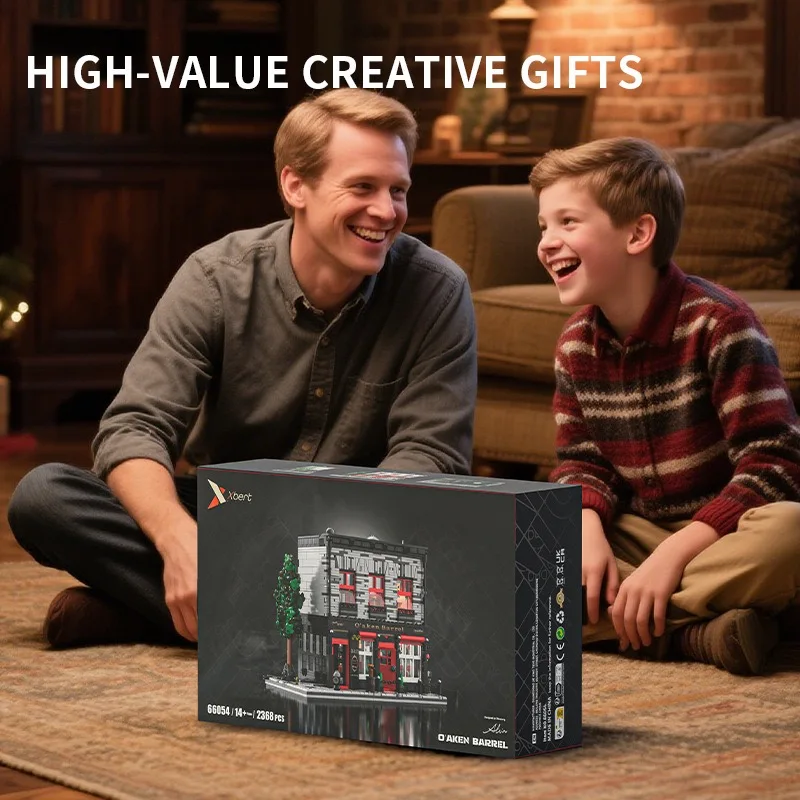 MOC 크리에이티브 레트로 선술집 모델 빌딩 블록, 거리와 세상을 밝혀주는 빌딩 블록, 첨단 교육용 DIY 장난감, 생일 선물