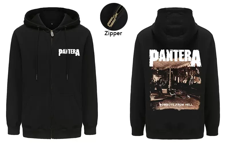 PANTERA-Sudadera con capucha de manga larga para hombre, ropa de calle con cremallera, de Metal pesado, estilo Hip Hop, a la moda, novedad