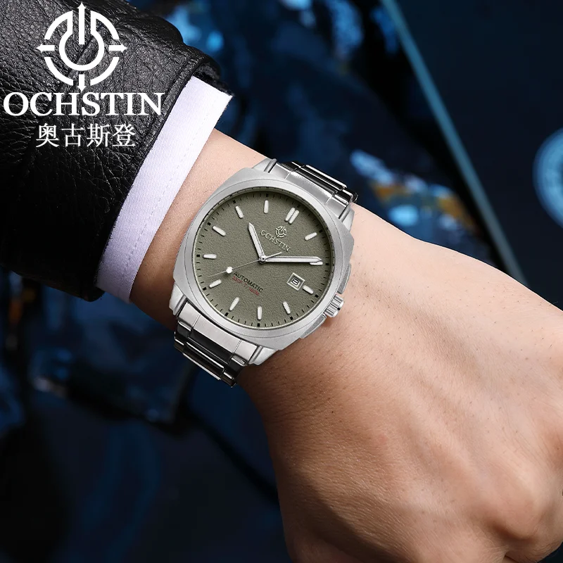 OCHSTIN Retro Elegant Men Self‑winding Automatic Mechanical Watch Man Architect Series Stainless‑Steel Band Waterproof Watches view 5
