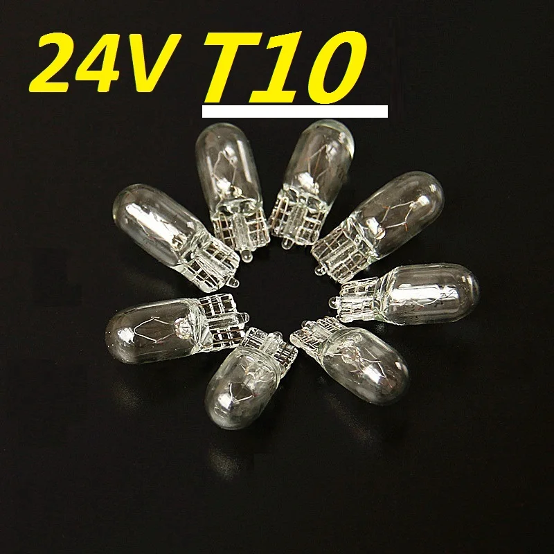 10pcs 30pcs 50pcs 10pcs Car T10 Halogen W5W 194 158 Wedges 24v 5w Auto Lamp Warm White Bulbs Instrument Light Reading Lights