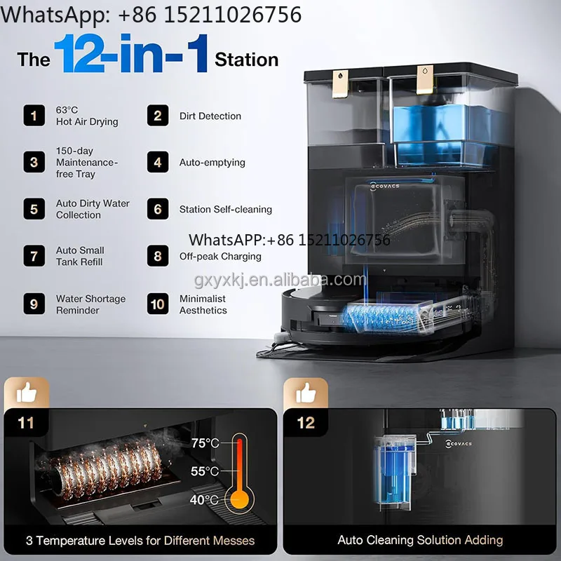 ECOVACS  X8 PRO OMNI AI Smart Aspirapolvere Aspirateur Efficient Robot Sweeping Mopping Robotic Sweeper Vacuum Cleaner