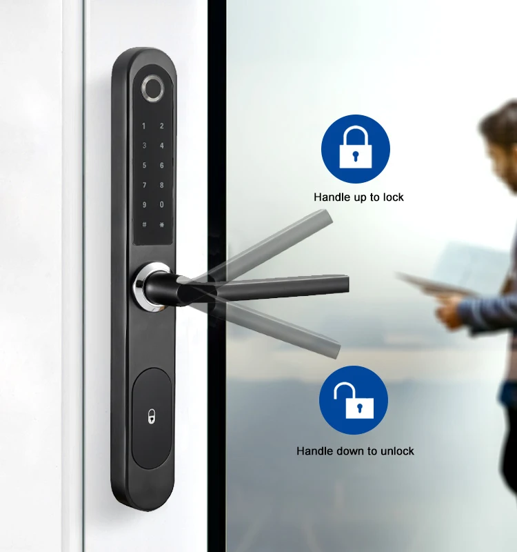 Imagem -02 - Keyless Digital Fingerprint Senha Door Lock Ttlock Bluetooth Smart Lock em Slim Door