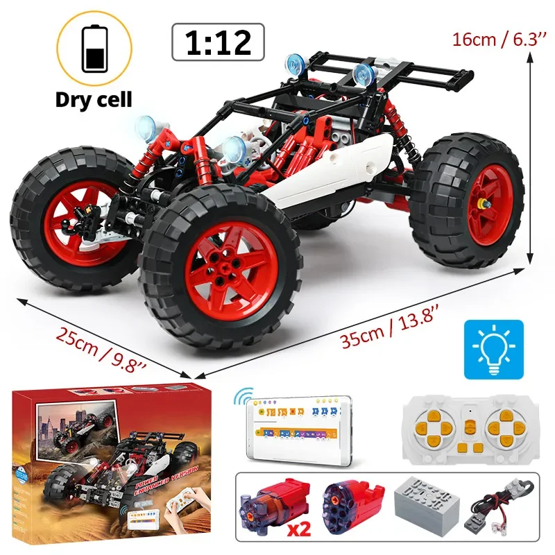 

NEW 366PCS LED City RC Car MOC Building Blocks APP Remote Control Programming Off-road Vehicle Bricks Toys Children Boys