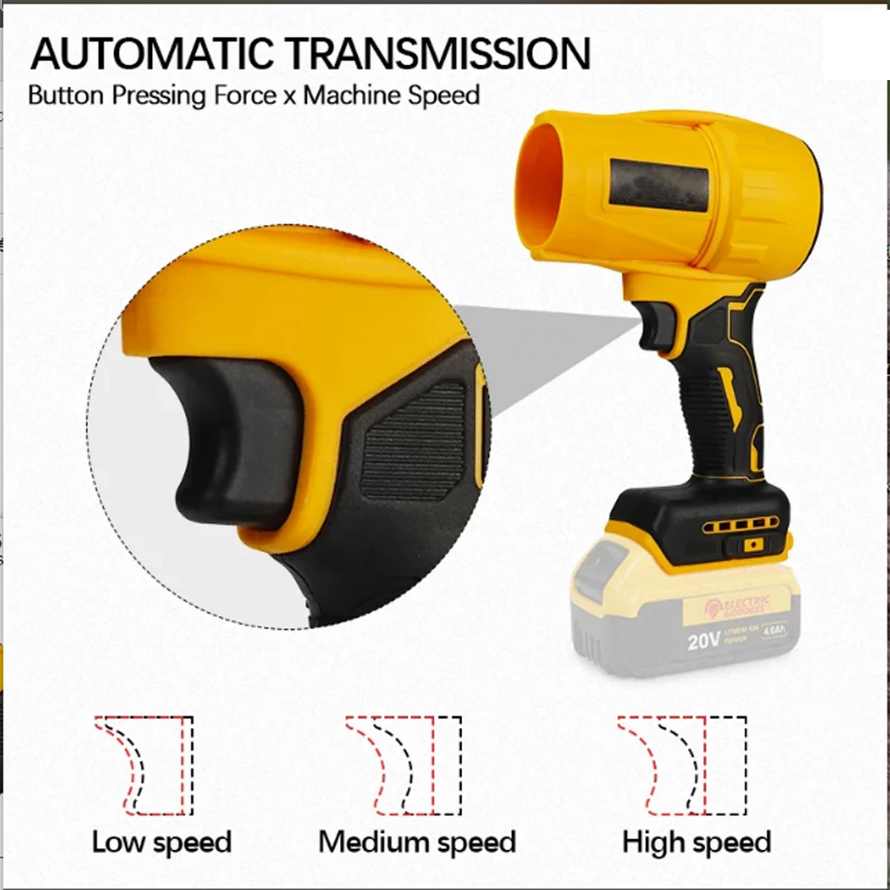 الكهربائية فرش اللاسلكي منفاخ الهواء الكهربائي توربو جت مروحة فرشاة المحرك يده الغبار تهب أداة السلطة لبطارية ديوالت