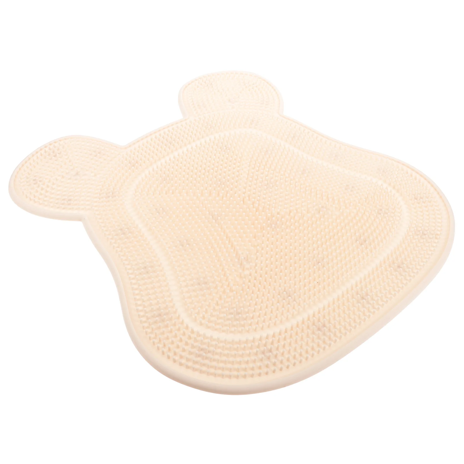 

Foot Massage Cushion for Shower Beige Soft Silicone Bath Accessories Wall Mounted Back Scrubber Mat Non Slip Foot Exfoliating