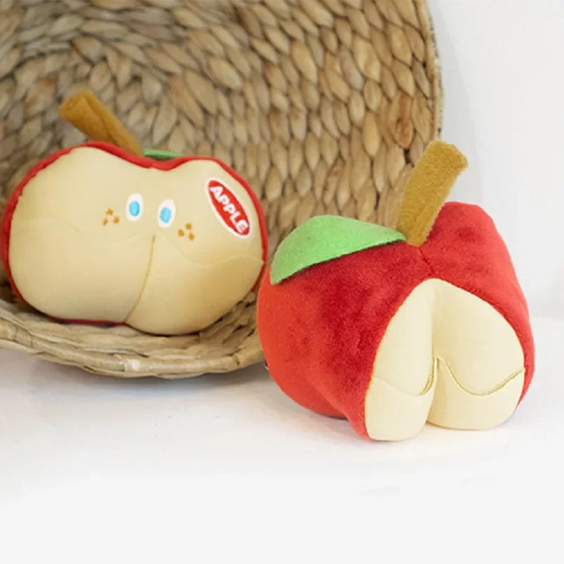2024 Ins Fruit Series Dog Toy Apple Hidden Food Cute Squeaky Dog Toy Pet Interactive Toy Plush Non Toxic Dog Toys Stuff