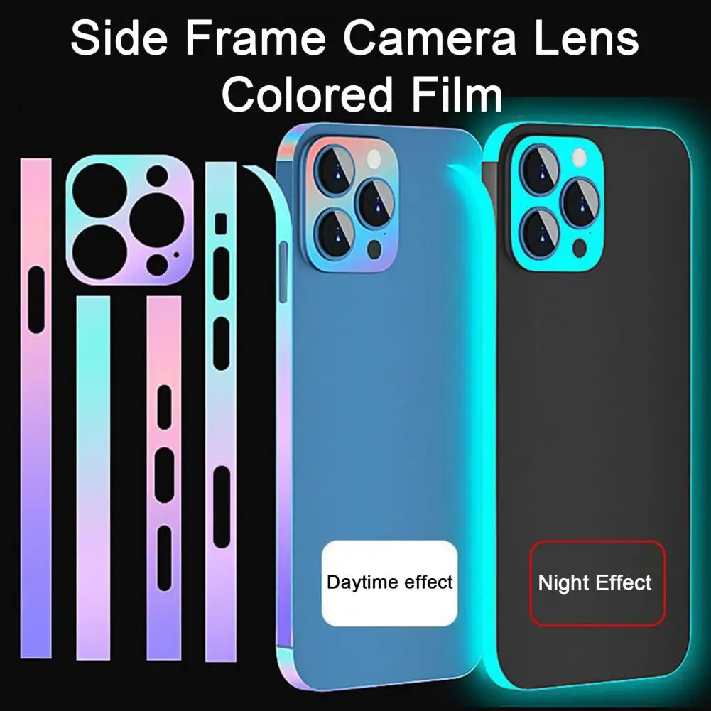 1 Set Durable Phone Frame Film Waterproof Phone Side Film Hydrogel Film Mobile Phone Camera Lens Protective Film Protection