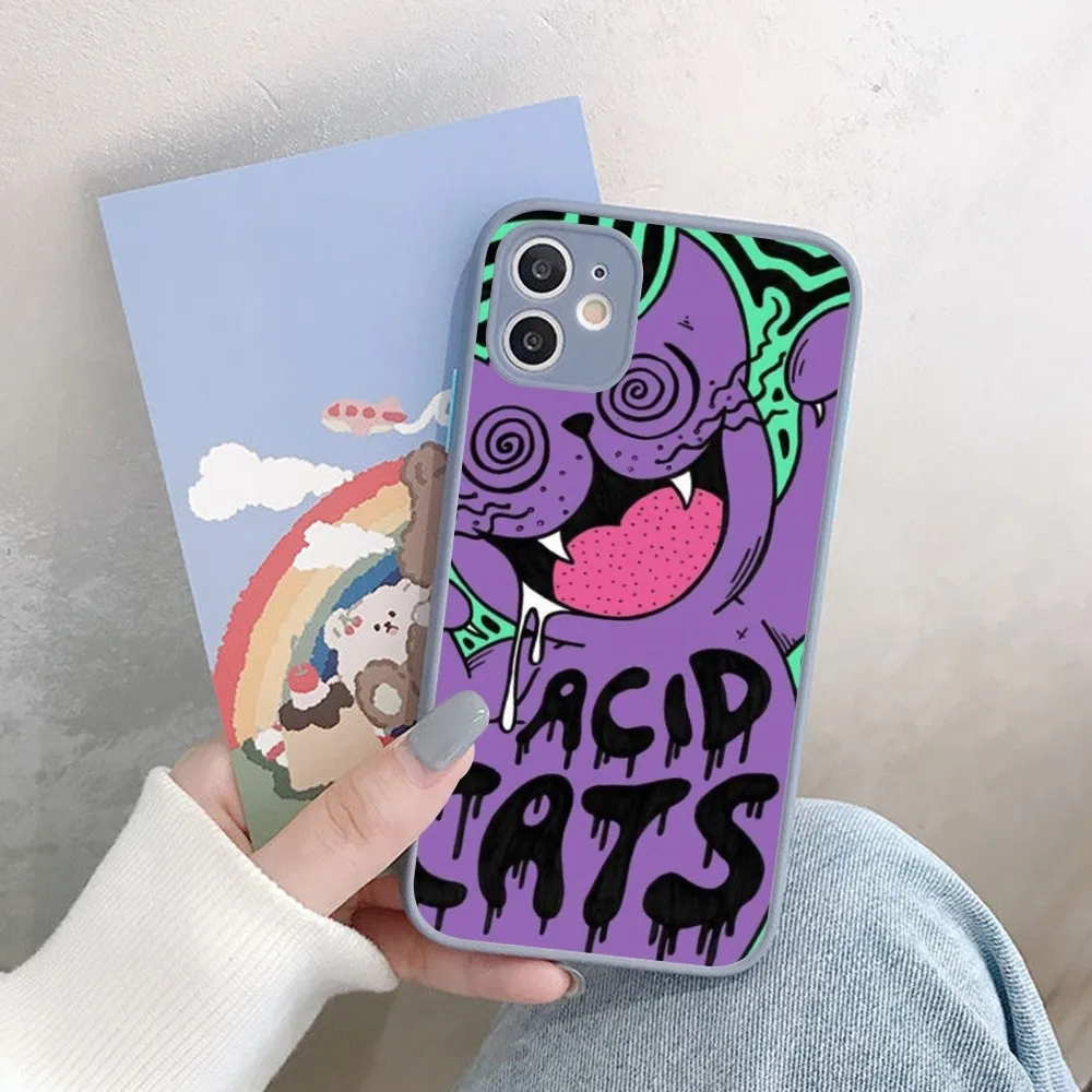 جراب هاتف ملون مخدر Trippy فني ، جراب غير لامع ضد الصدمات لهاتف iPhone 14 ، X ، XR ، XS ، 7 ، 8 Plus ، 11 ، 12 ، 13 Pro Max ، 13Mini
