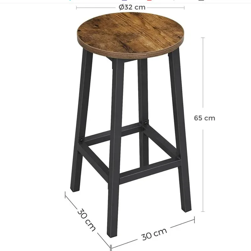 American solid wood small round table simple household small corner dining table dining chair wrought iron combination