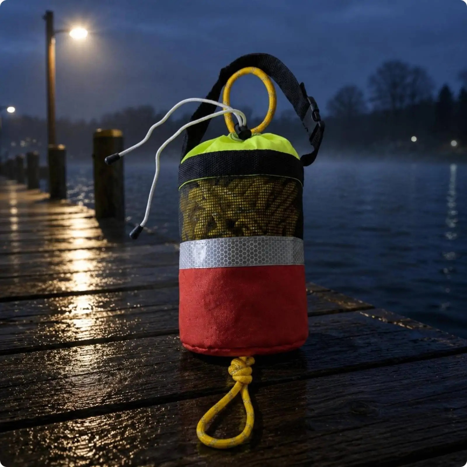 Water Rescue Throw Bag Reflective Band Safety Gear Oxford Cloth