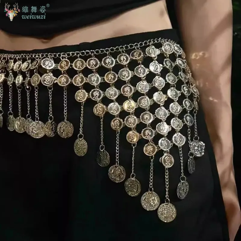 Tribal Coin Buikdans Multilayer Taille Keten Nieuwe Vrouwen Body Chains Kwastje Boheemse Etnische Metalen Ketting Riem Goud Zilver Kleur