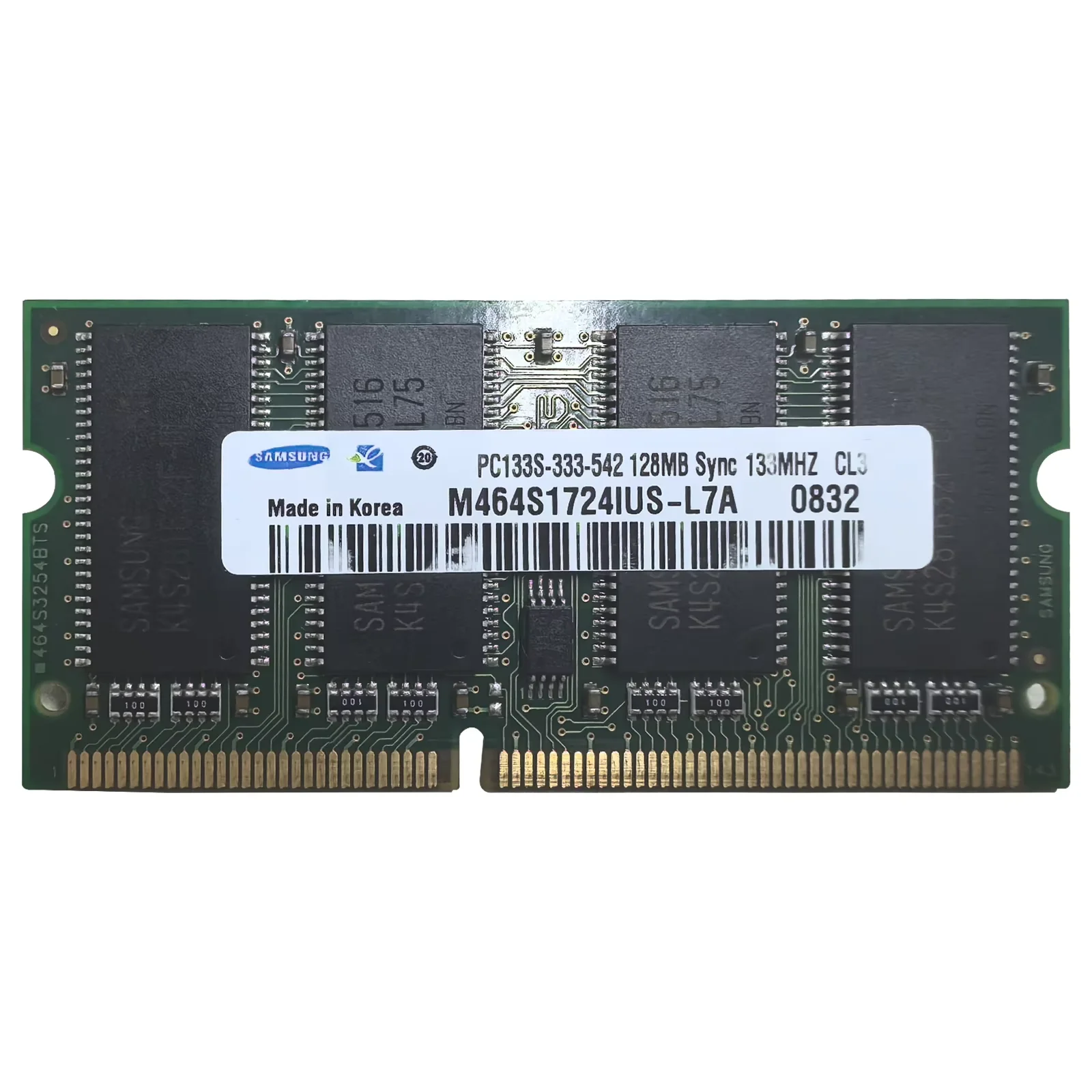 Samsung Laptop DDR RAM 133MHz 333MHz 128MB 256MB 512MB PC-2100 PC-2700 3.3V 144-Pin Non-ECC Unbuffered  Notebook Memory