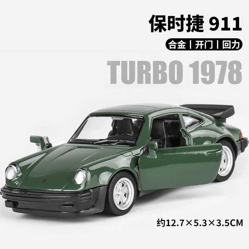 

1:36 Porsche 911 Diecast Alloy Vintage Sports Car Model with Open Doors & Pull-Back Mechanism Collectible Gift for Enthusiasts