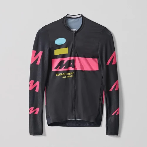 PASMAAP-Camiseta de Ciclismo de manga larga para Hombre, Jersey de equipo profesional, ropa para bicicleta de montaña y carretera, transpirable, 2024