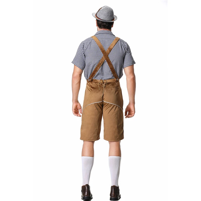 الرجال كرنفال مهرجان أكتوبر زي البافارية كلوبوير نادل الأعلى و Lederhosen تأثيري هالوين فستان حفلة تنكرية #4