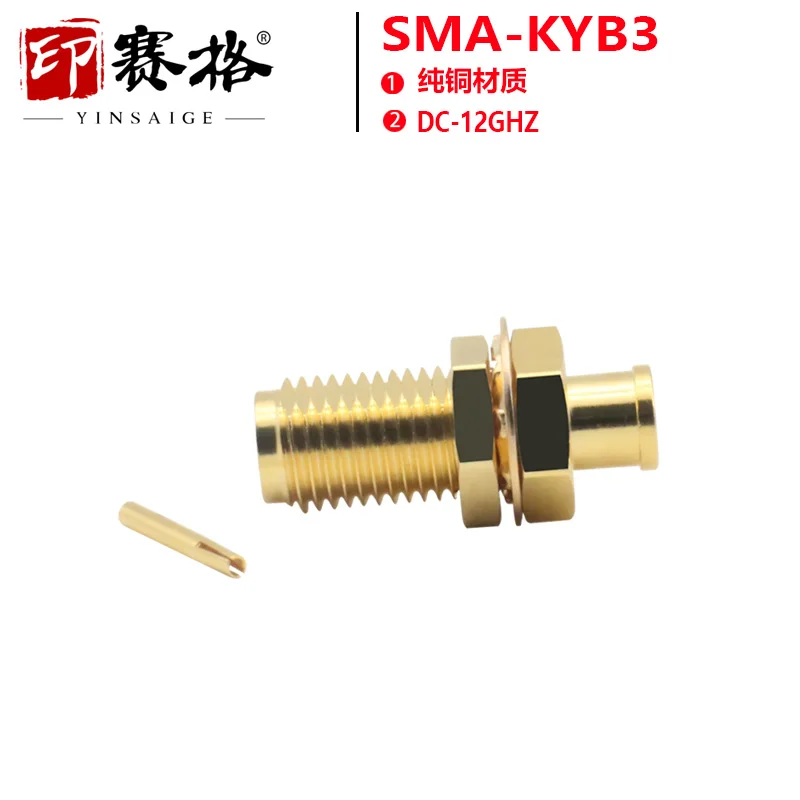 SMA-KYB3 female connector RG141/SS402 cable connection semi-flexible DC12G fixed panel nut gasket