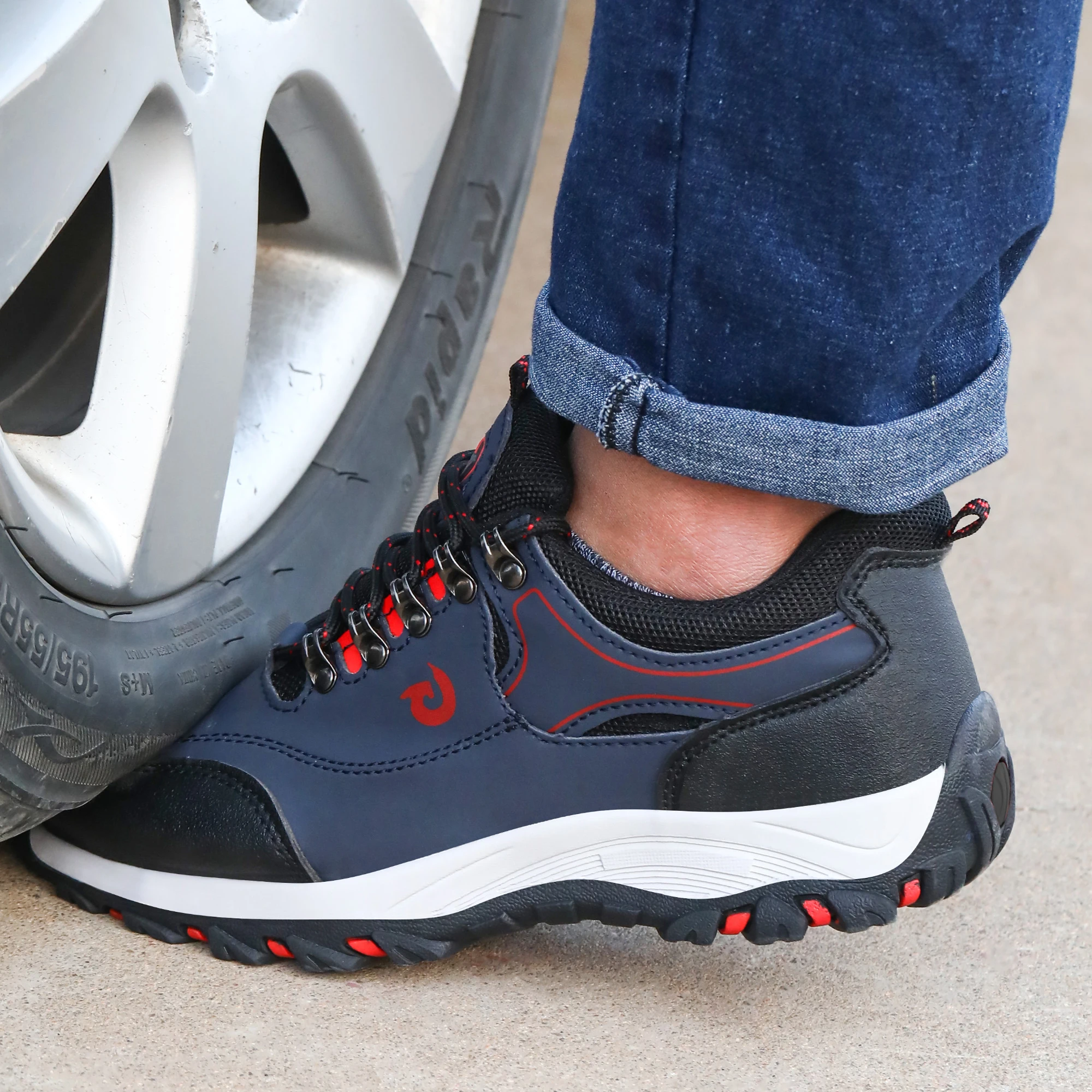 Men Steel Toe Safety Shoes Mining Boots Constrcution Work Safety Boots Anti-Smash Puncture-Proof Work Shoes Men Work Boots