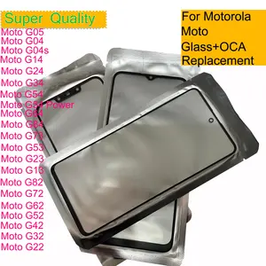Bilashmart 10 Motorola Moto G05 G04 G04s G14 G24 G34 G54 G84 G73 G53 G82 G72 G32 G22 Touch Screen Front Outer Glass Panel With OCA