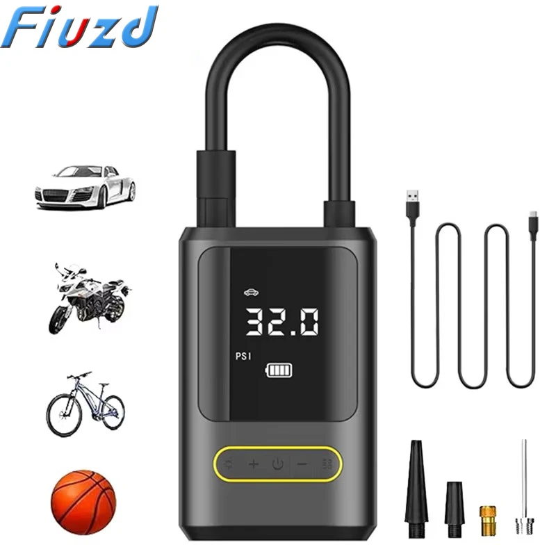 Tire Inflator Portable Air Compressor 150PSI Air Pump for Car Tires Emergency LED Light for Car Motorcycle Bike Ball