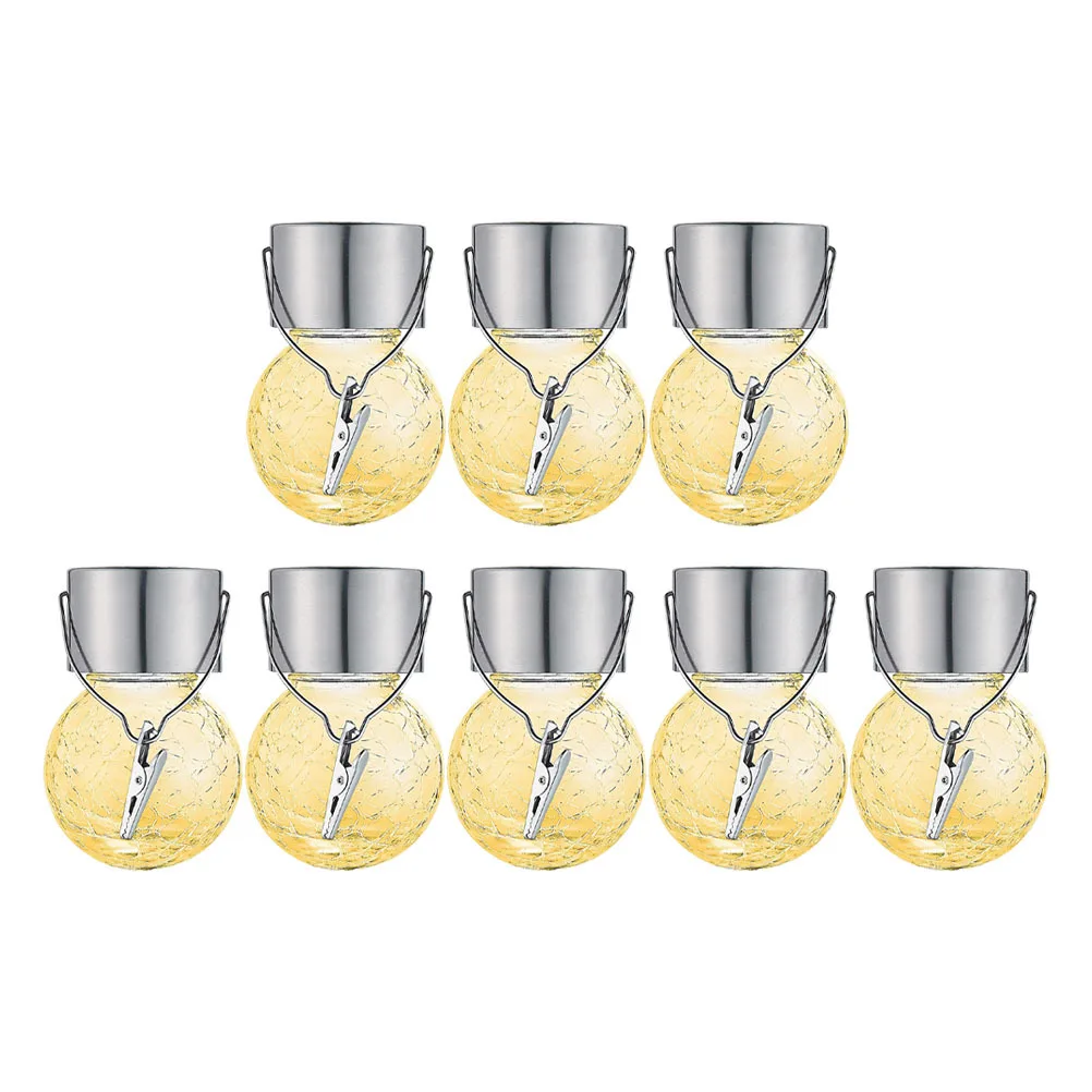 

8Pcs Glass Ball Solar Lights Creative Hanging Crackle Ball Lamps Outdoor Garden Yard Decorative Landscape Lighting