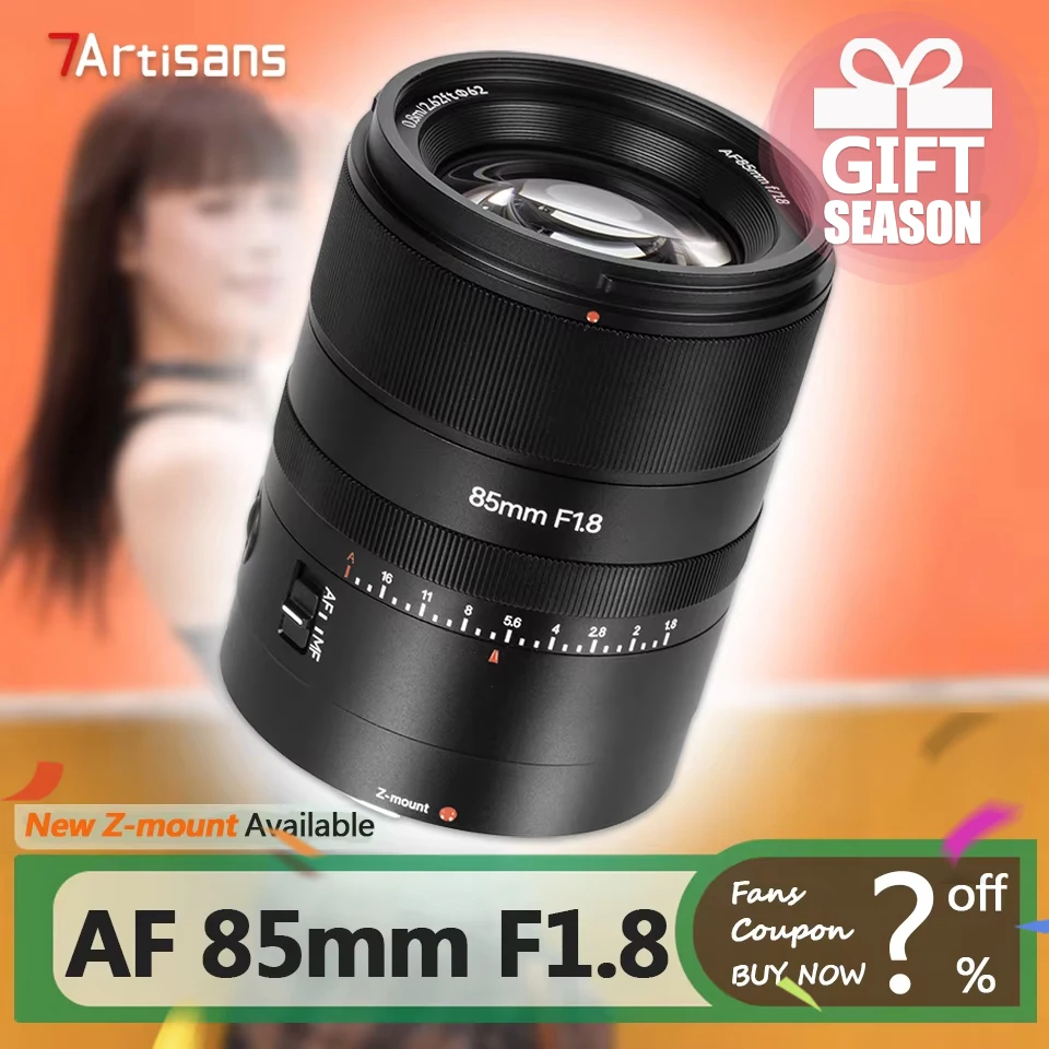 7artisans Full Frame 85mm F1.8 Autofocus Camera Prime Lens for Portrait Photography with Nikon Z Sony E Mount ZFC Z5 Z6