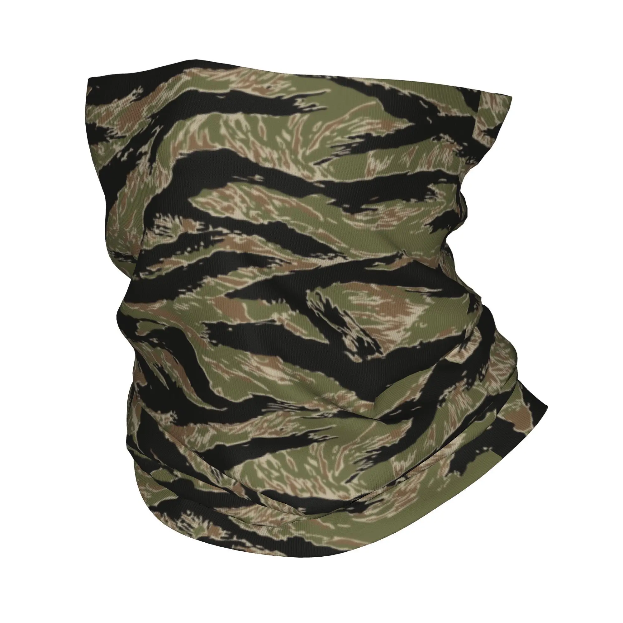 Custom Tiger Stripe Camo Bandana Neck Warmer Women Men Winter Ski Hiking Scarf Gaiter Military Tactical Camouflage Face Cover