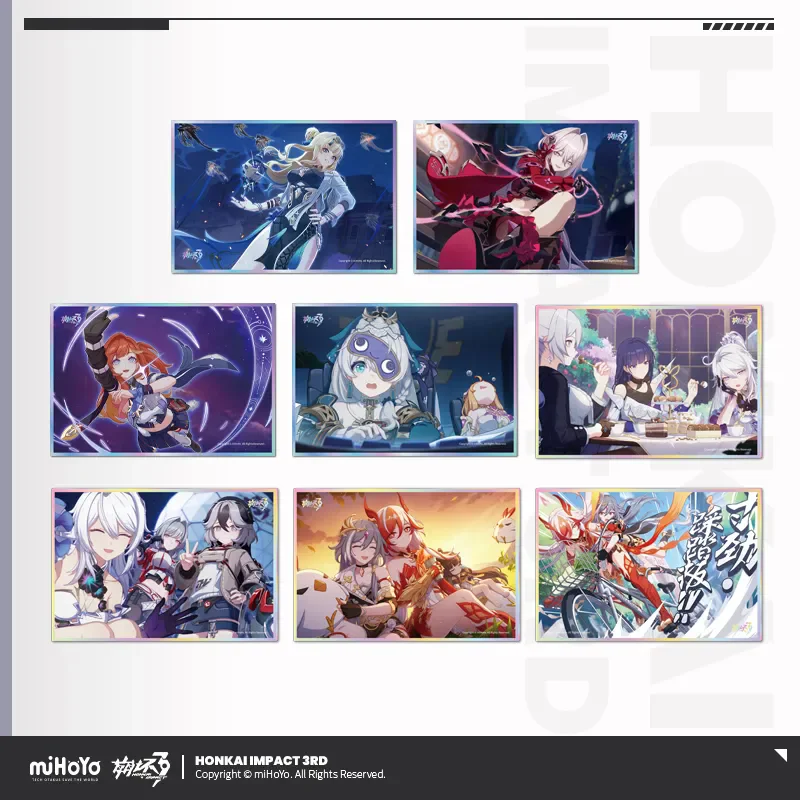 Game Honkai Impact 3rd Official miHoYo Original Authentic CG Series PET Colored Paper Kiana Mei Bronya Fu Hua DIY Birthday Gift