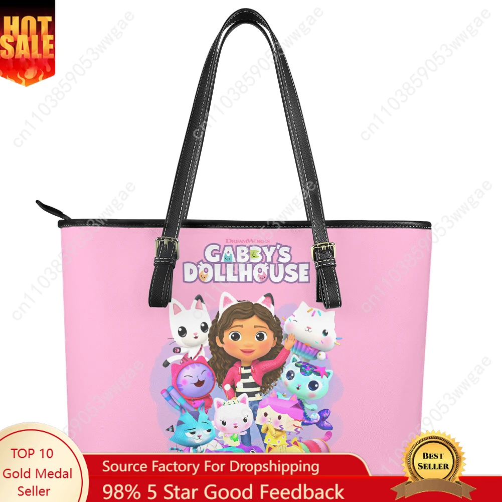 Gabby's Dollhouse Handbag Women Man Vintage Personalized Tote Bag Shoulder Bag Business Leather Purse Travel Customized Bag Gift