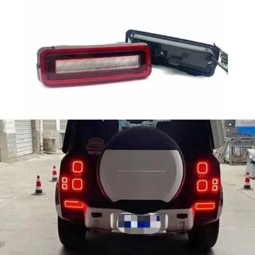 2Pcs Fit for Defender 90 110 130 2020-2023 LED Rear Bumper Reflector Brake Light