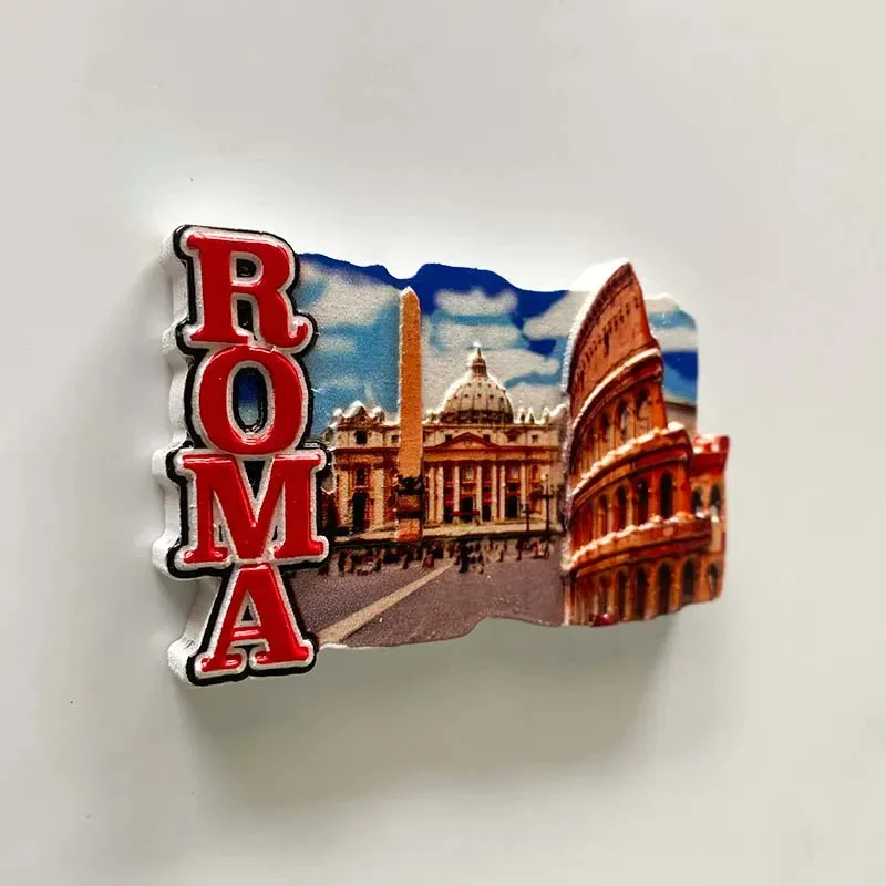 1pc, Roman Colosseum tourist souvenirs, home decoration items, 3D stereoscopic refrigerators, magnetic resin handicrafts and gif