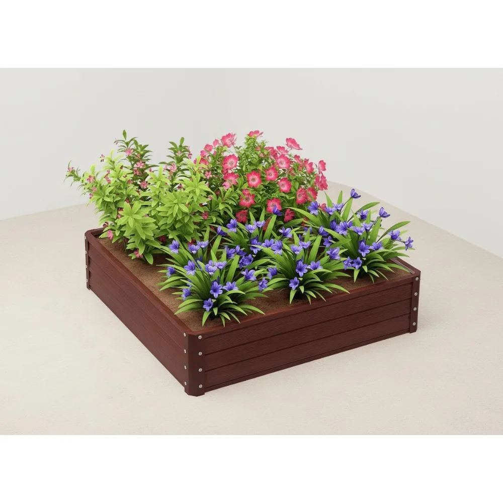 

4x4ft Galvanized Steel Raised Garden Bed, Metal Planter Box for Vegetables Flowers Herbs, Easy Assembly Outdoor Gardening