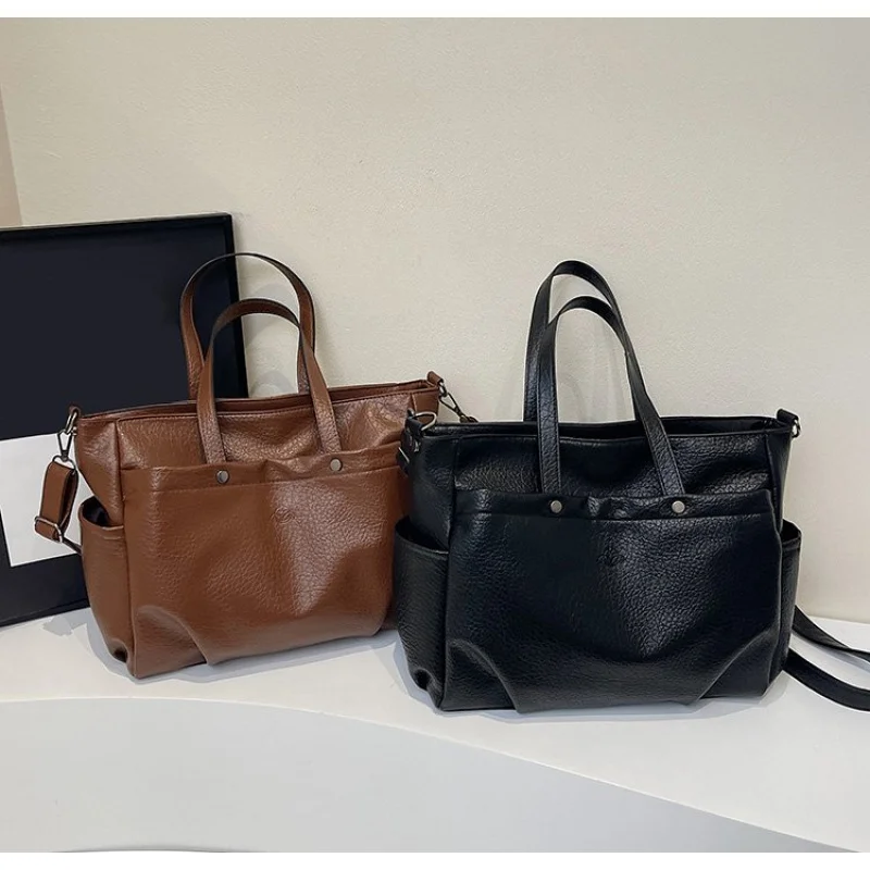 

Luxury Leather Shoulder Bag For Ladies, Elegant And Timeless By Famous Designer With Secure Magnetic Closure