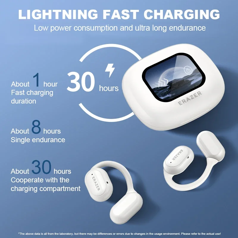 Erazer XP2 AI Translator Earphones Bluetooth 5.4 OWS Sports Wireless Headphones Color Screen Touch Support TF card Waterproof